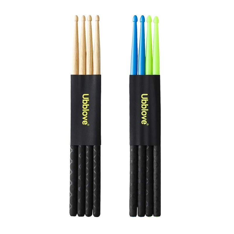 Ubblove Drumsticks 5A 2 pairs with ANTI-SLIP Handles for Drum Light Durable Wooden Drum 2 Pair Drum Sticks for Kids Adults Musical Instrument Percussion Accessories - Image 3